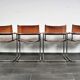Set of 4 S34 style dining chairs in vintage cognac saddle leather by Mart Stam - Marcel Breuer