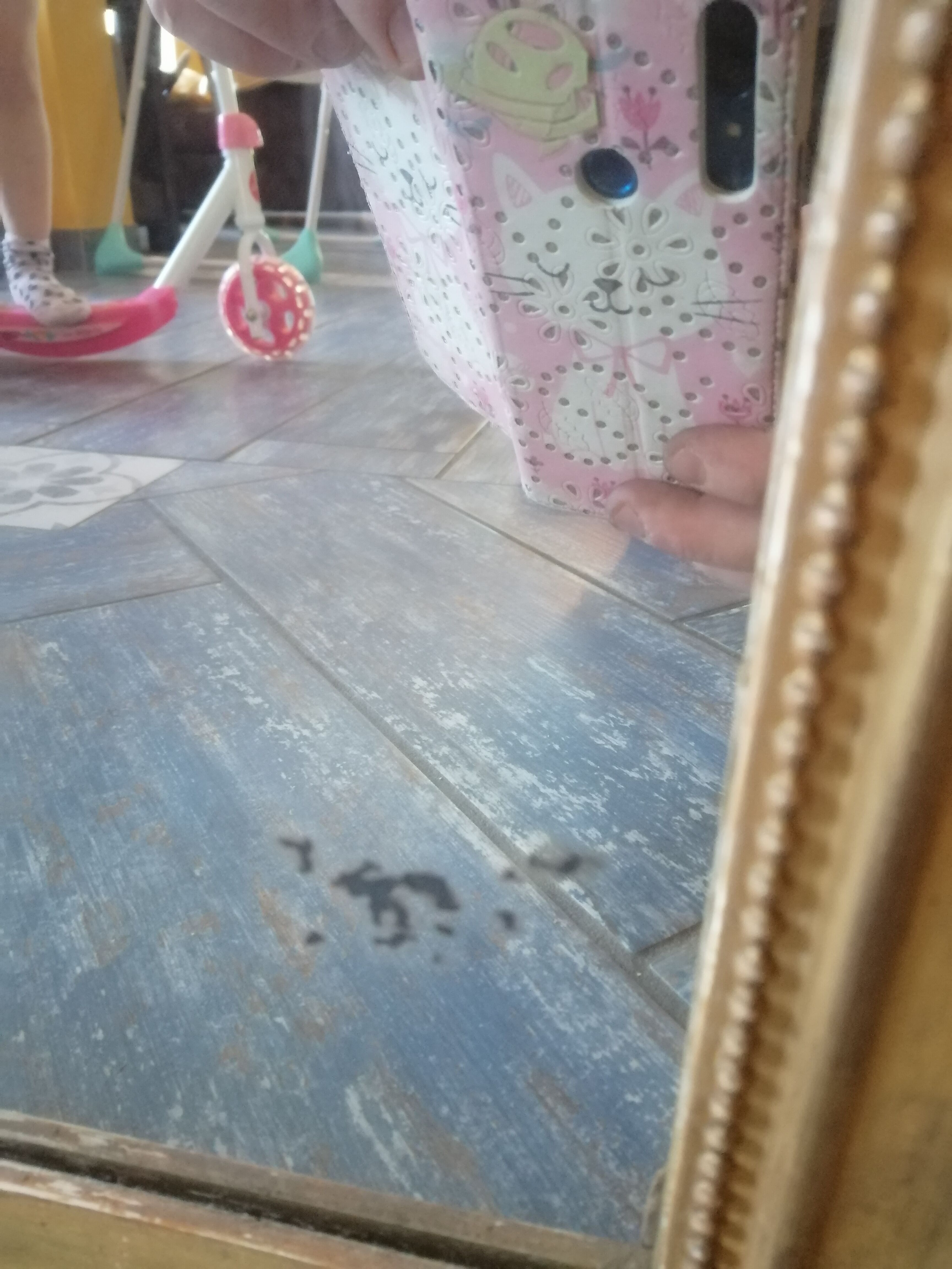 Golden wood mirror - 190x109cm