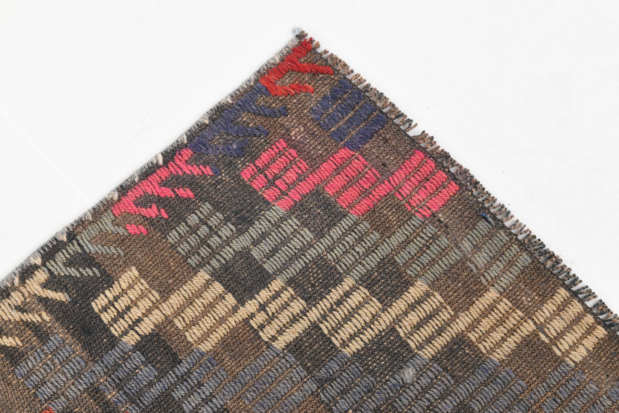 5x7 Red & Brown Tribal Vintage Kilim Rug, 171x251Cm