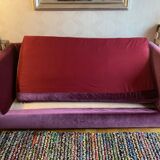 Plum velvet sofa