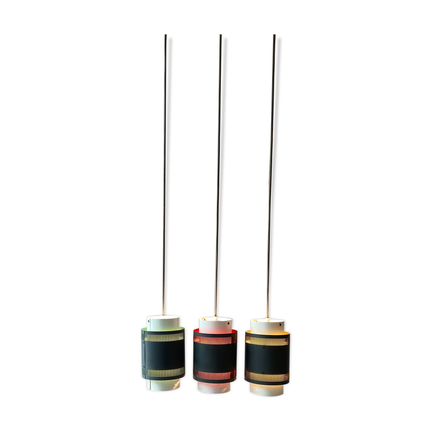 Lot de 3 suspensions, années 1960 Made in Denmark