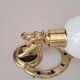 Gilded bronze wall lamp with iron and horse head 1950/1960.