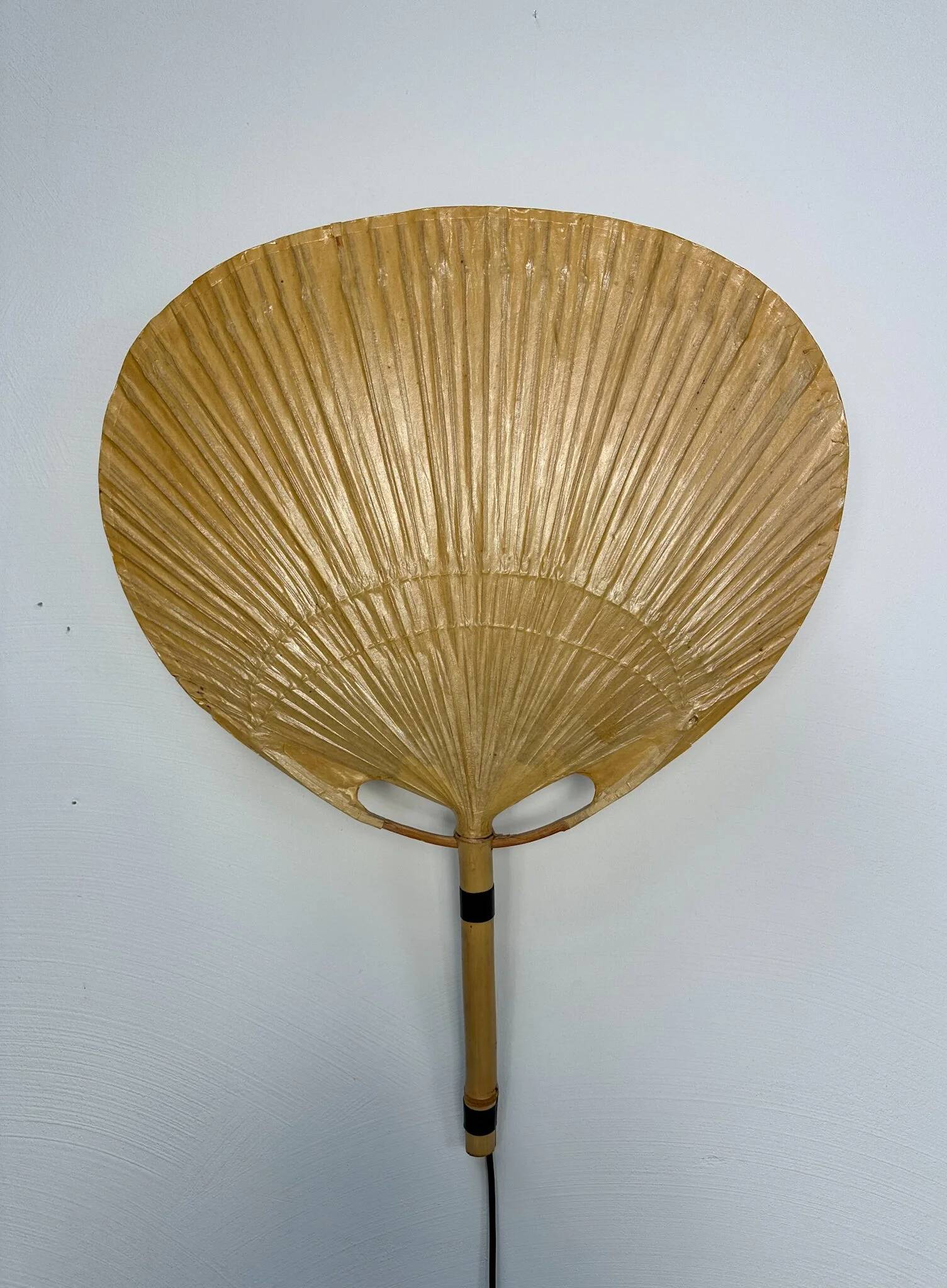 1970s Vintage Ingo Maurer for M-Design Uchiwa III Bamboo Wall Light