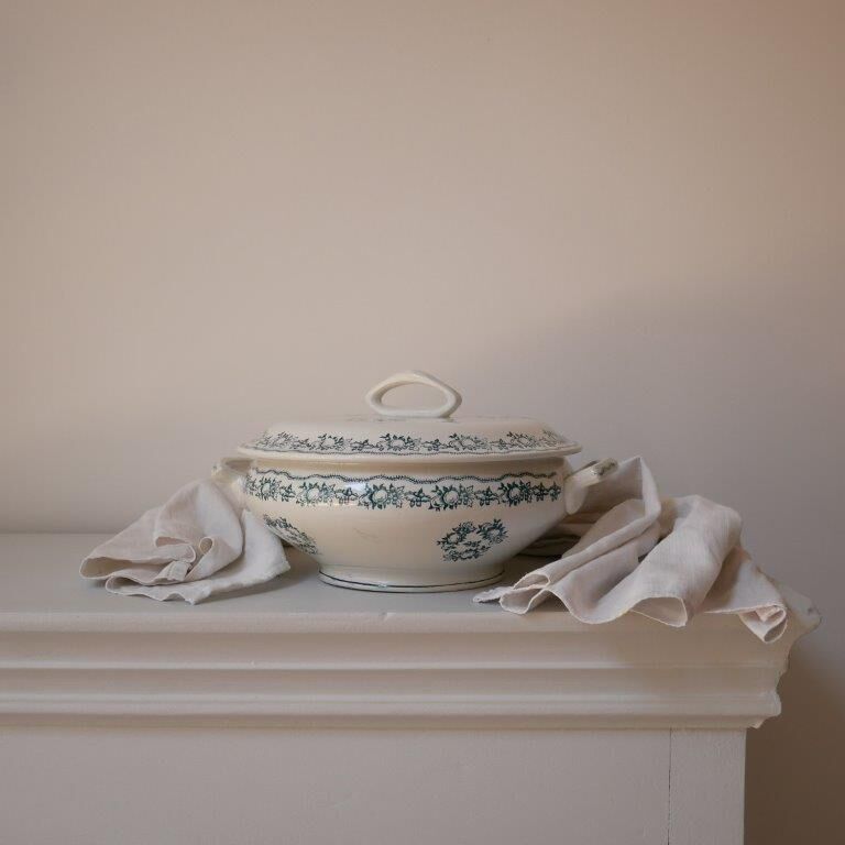 Soup bowl Saint Amand, green pattern - model 4025