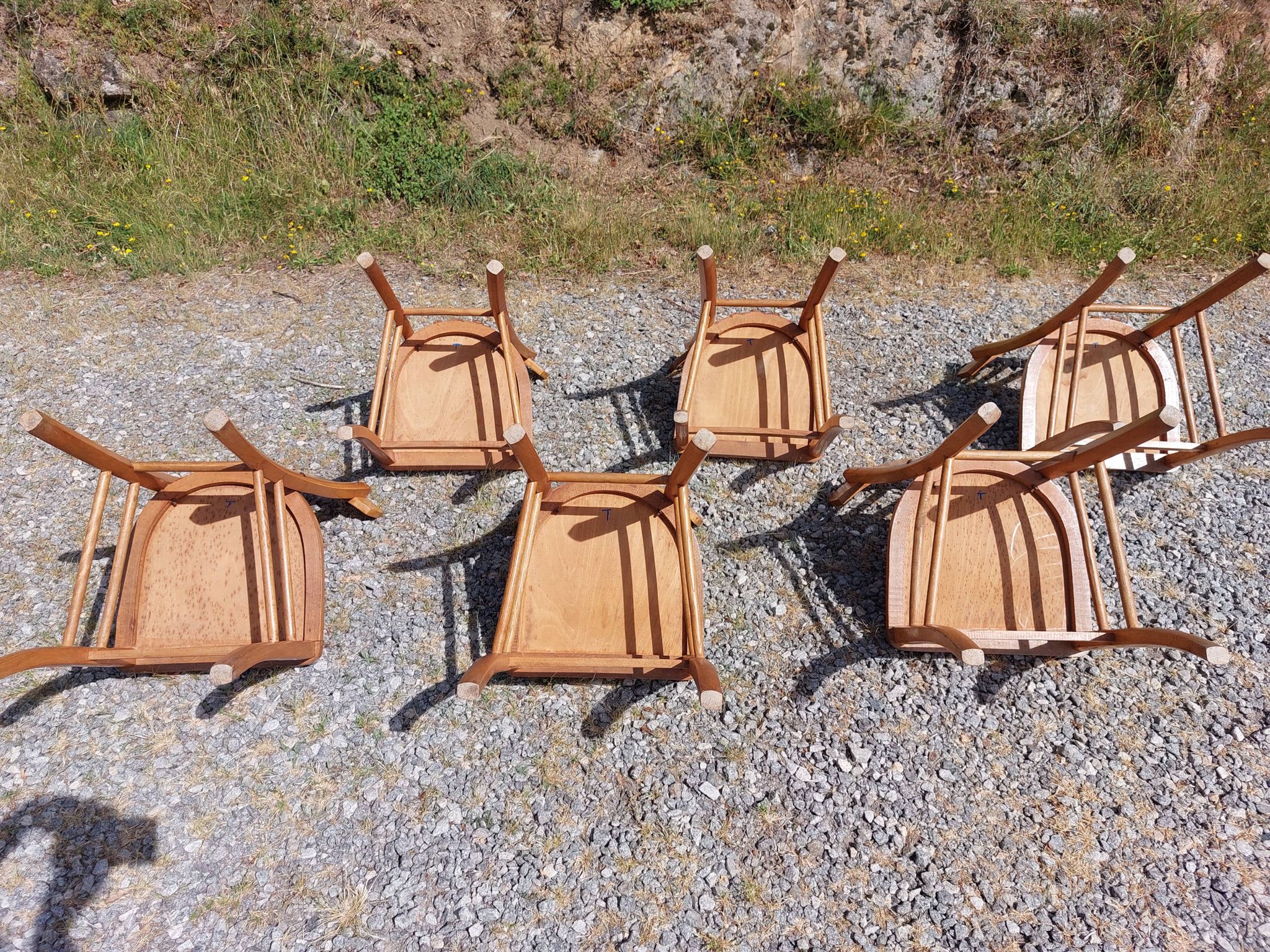 6 bistro chairs, light colour
