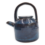 Blue and brown stoneware teapot
