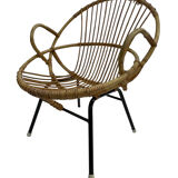 Rattan chair by Dirk van Sliedregt Rohe Noordwolde 1960 in the Netherlands