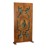 Antique painted poplar screen, landscape, baroque, 18th century