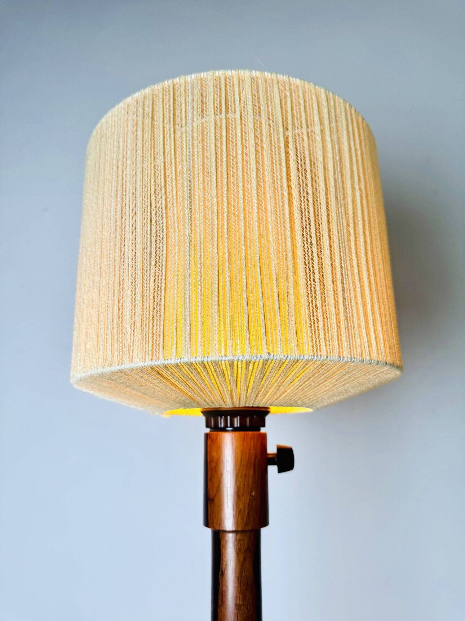 Large Size Wood & Sring Table Lamp By Uno & Östen Kristiansson For Luxus, Sweden 1960S