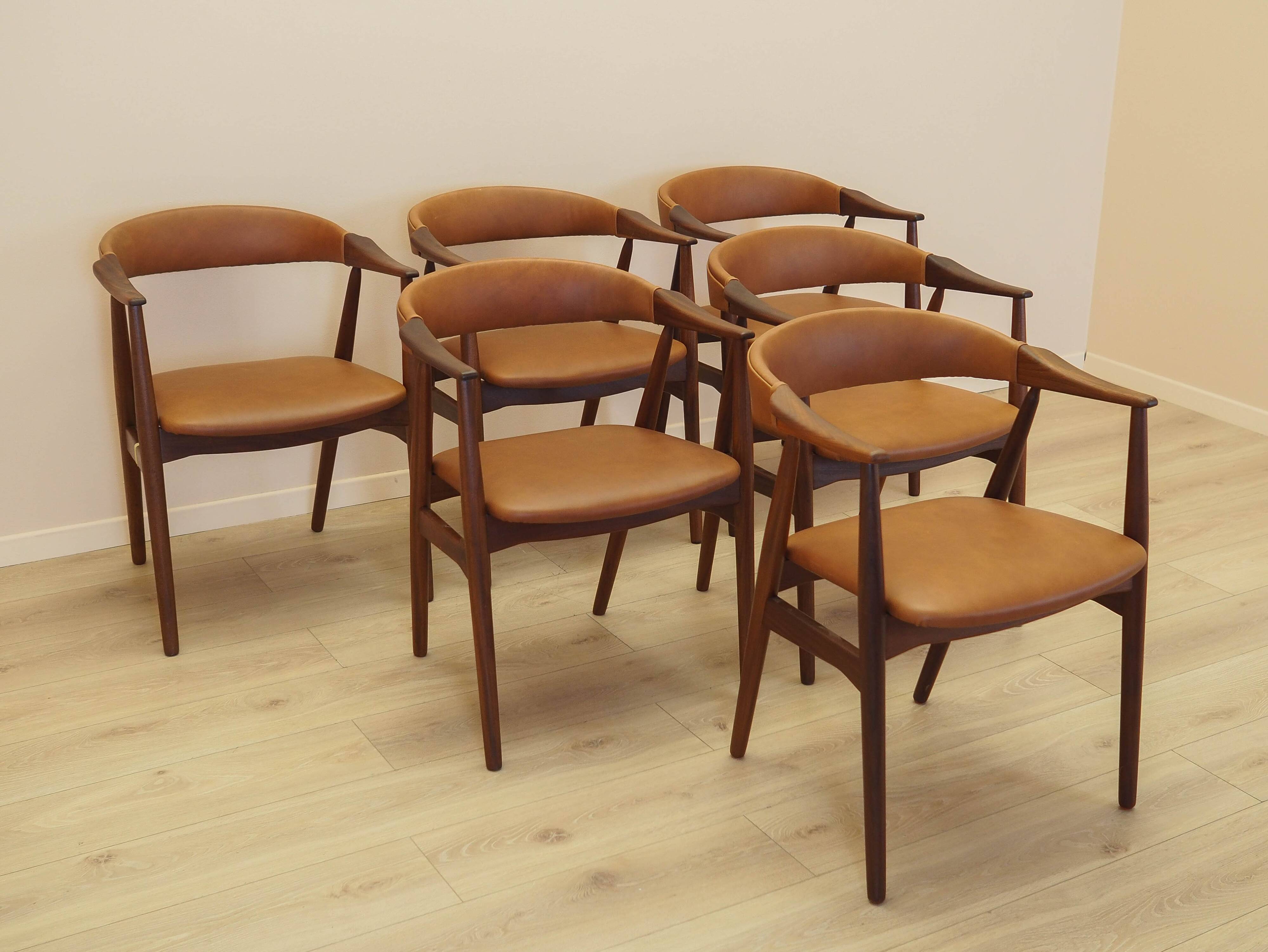 Set of six teak chairs, Danish design, 1970s, made in Denmark
