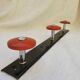 Holder with 3 patères metal lacquered and chrome