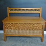 1960 vintage rattan bench box