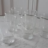 Set of 6 water glasses engraved 50s