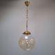 Midcentury Brass and Smoked Bubble Glass Pendant by Kamenický Šenov, 1960s