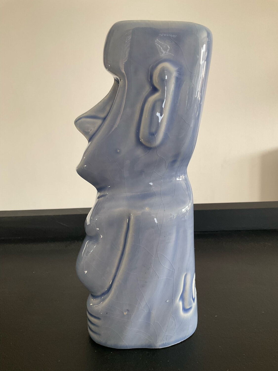 Vintage ethnic vase in glazed porcelain