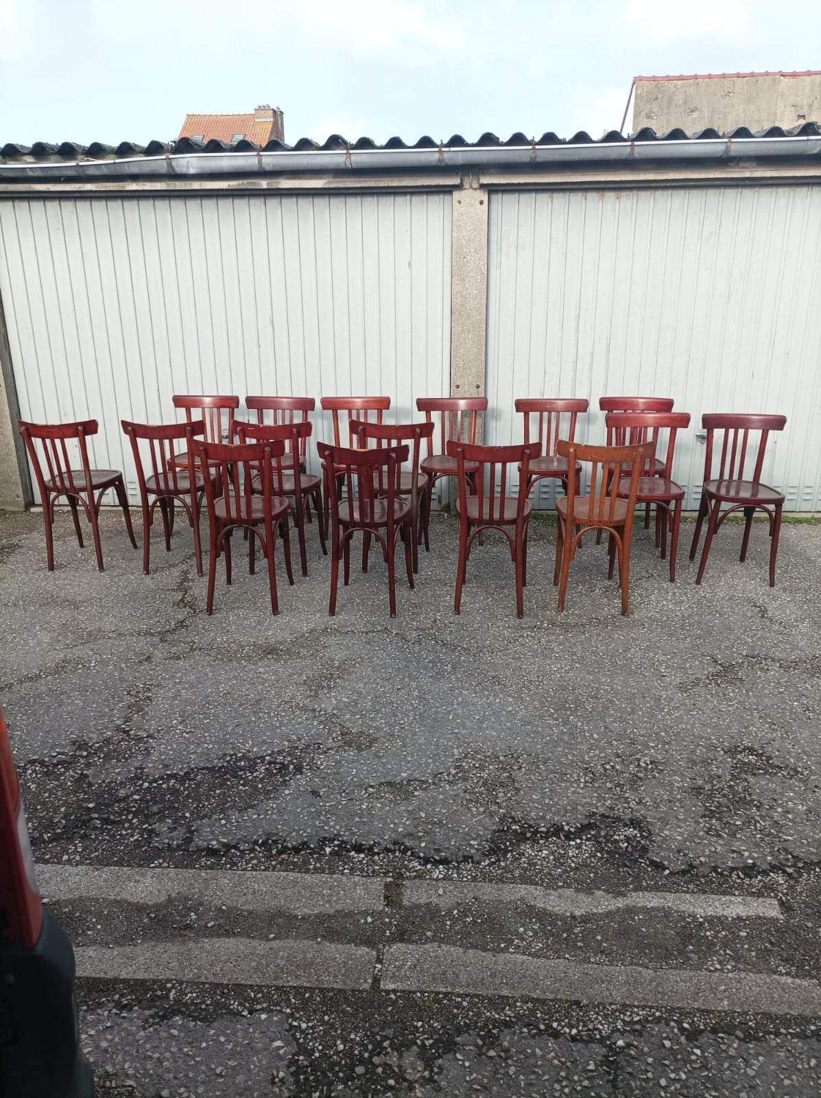 Bistro lot 9 tables and 16 chairs mahieu Jule bry