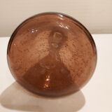 Unsigned Biot bubbled blown carafe color purple pink color