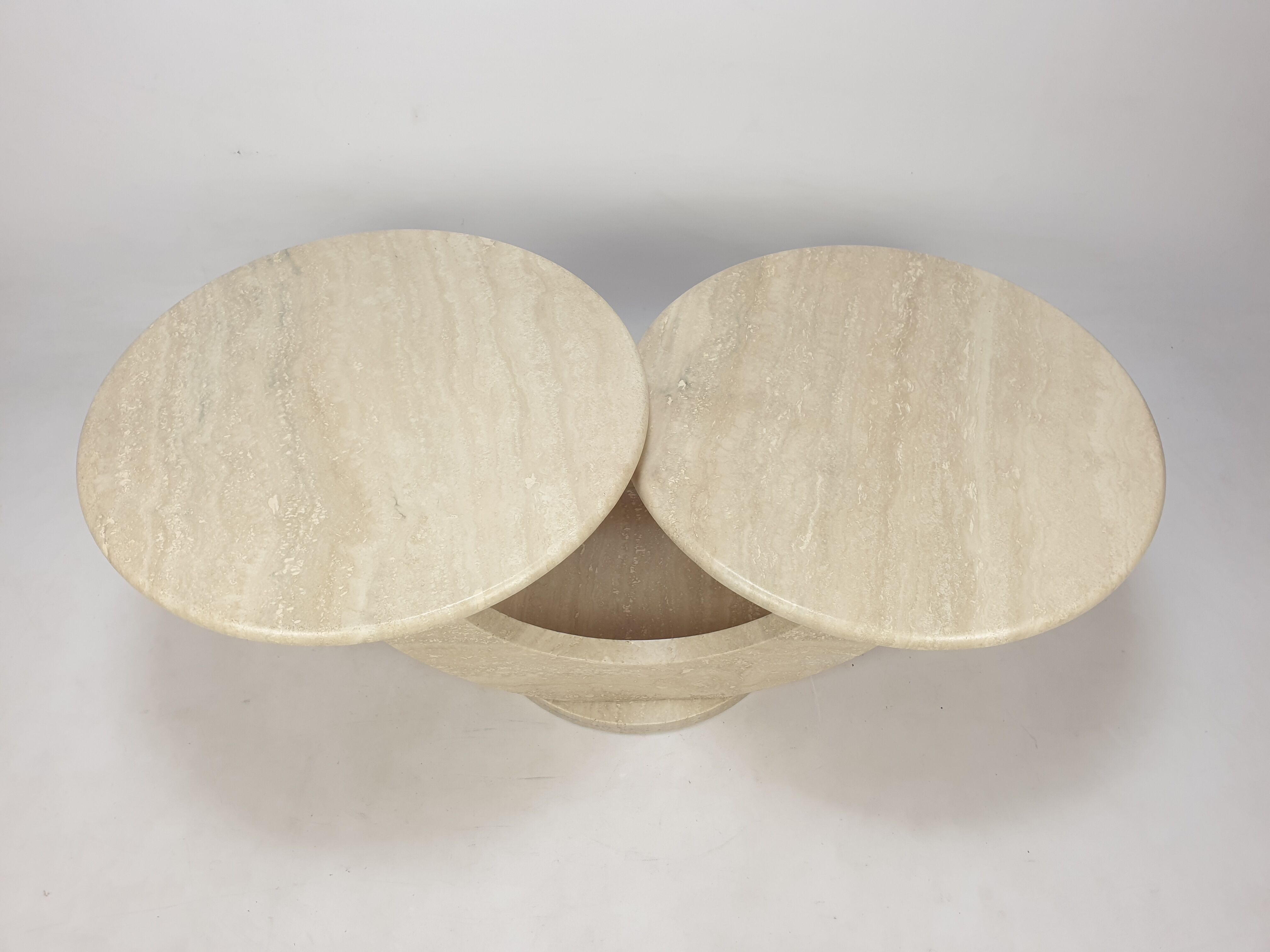 Mid-Century Italian Travertine Coffee Table, 1980s