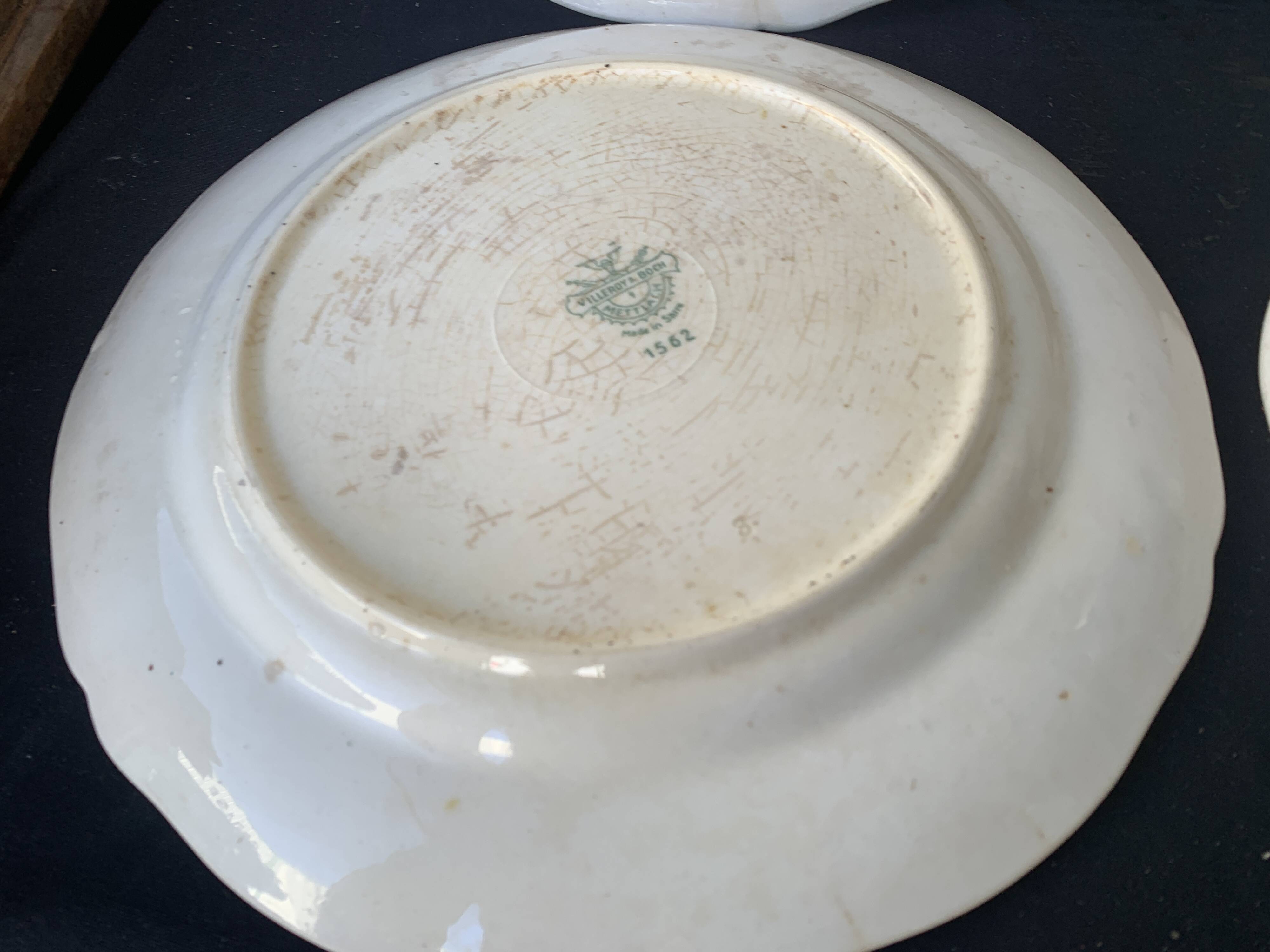 6 Villeroy and Boch Mettlach earthenware soup plates