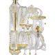 Ornate Murano Glass Rigadin Chandelier with Refined Gold Trimming