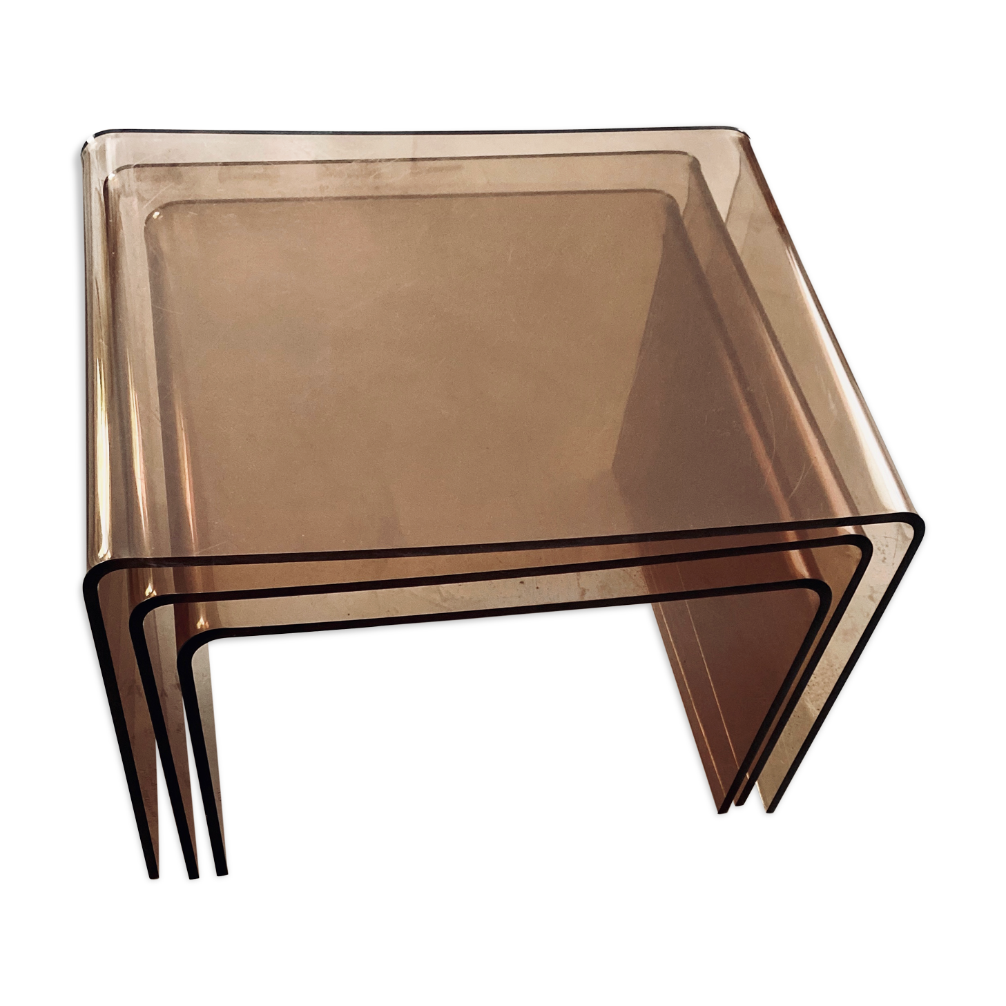 Plexiglass coffees tables in the year 70