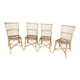 Lot de quatre chaises en rotin