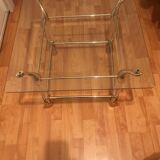 Coffee table glass and brass