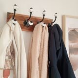 Vintage-style wall coat rack – 4 double hooks – 40 cm