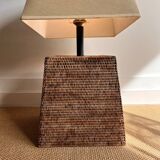 XXL square Birma rattan wicker Table Lamp