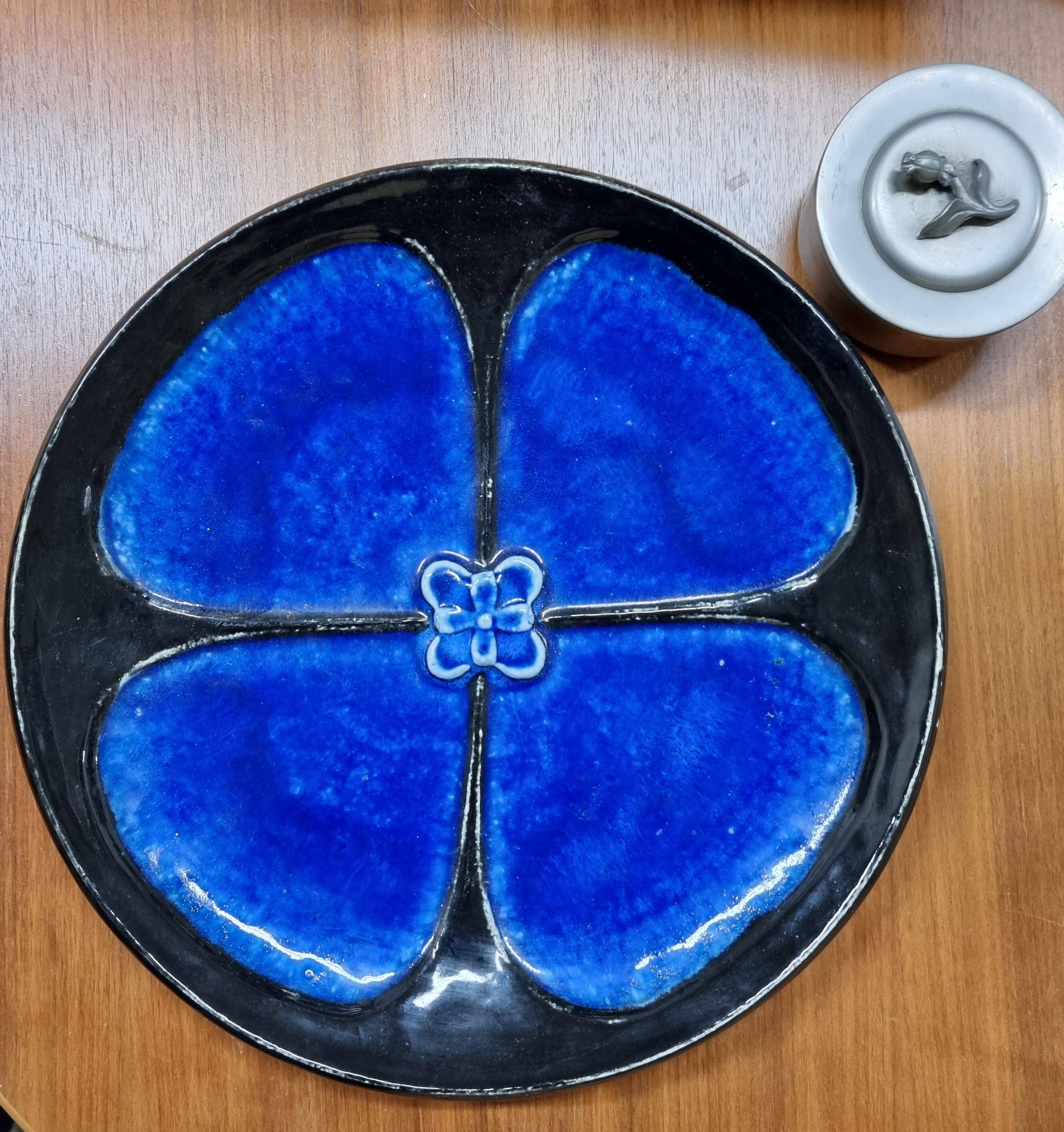 Sylvia Leuchovius, large rare decorative plate, modern Scandinavian tray