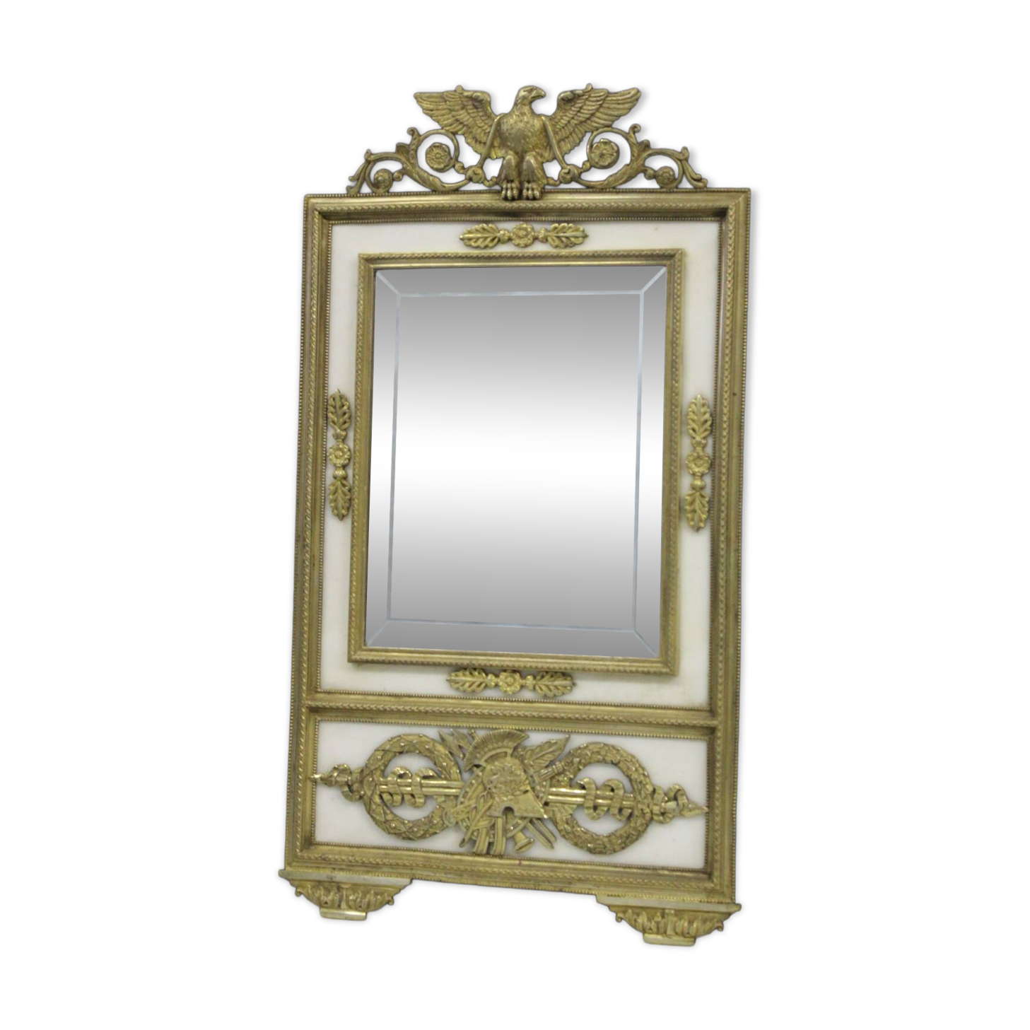 Empire mirror in bronze and marble, early 19th century