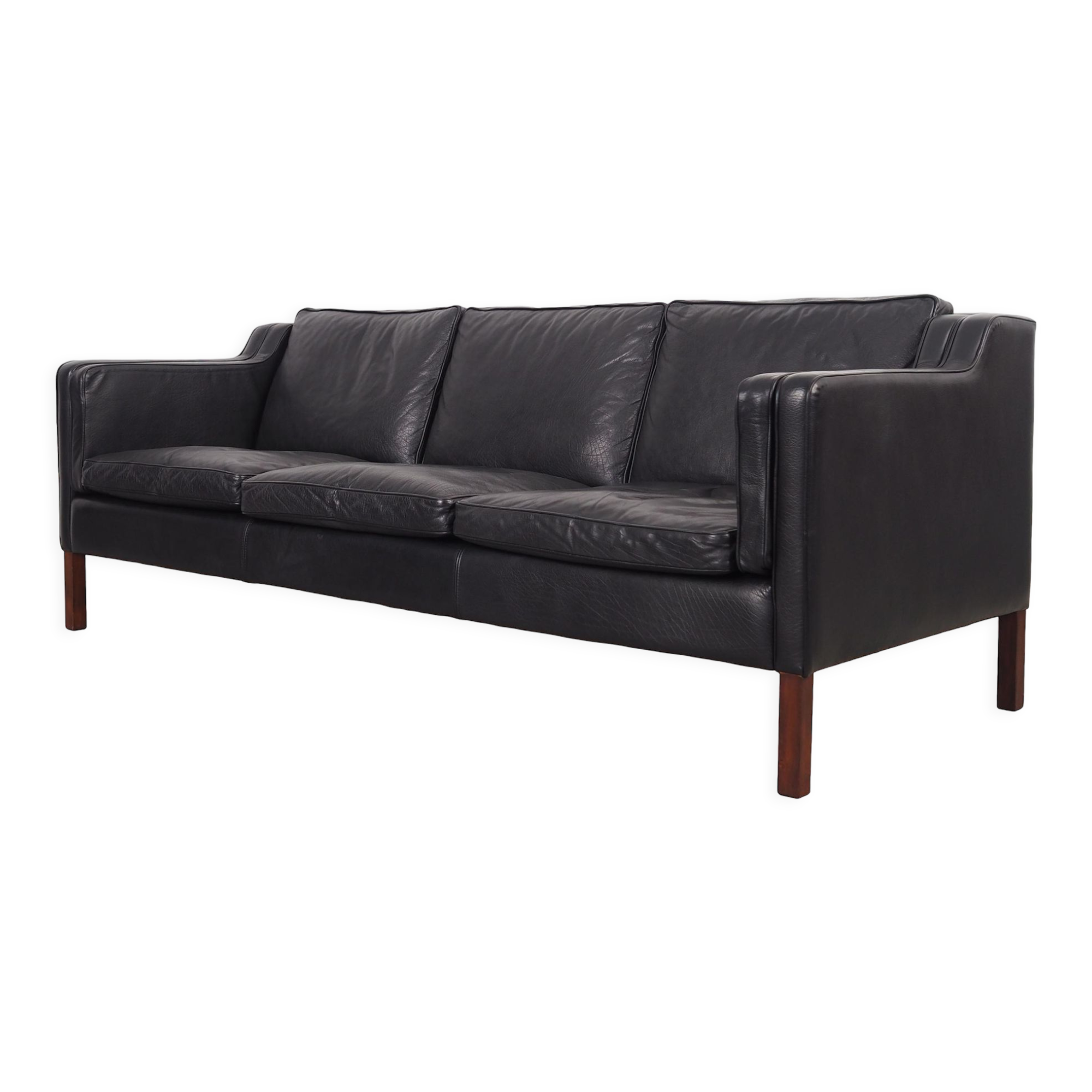 Leather sofa, Danish design, 1960s, manufacturer: Stouby