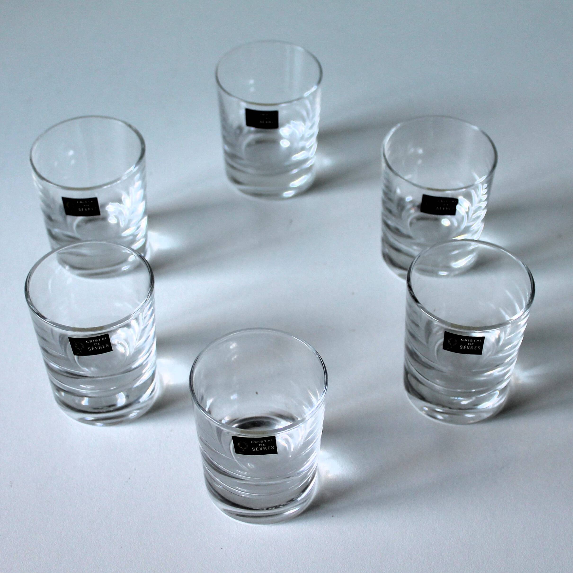 Série de 6 verres en 'cristal de Sèvres'