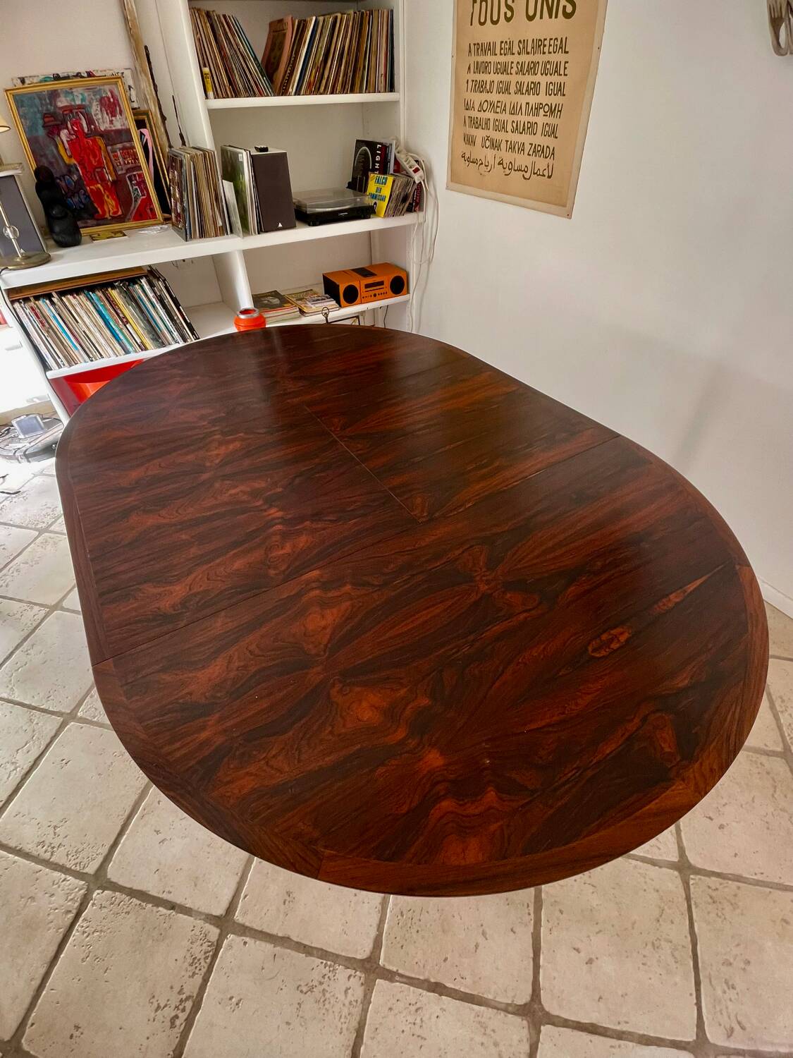 Table à rallonge  scandinave en palissandre de Rio