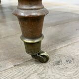 Louis Philippe wood dining table with shutters and casters