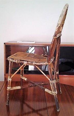 Chaise en bambou et rotin Audoux Minnet Golf Juan des années 50