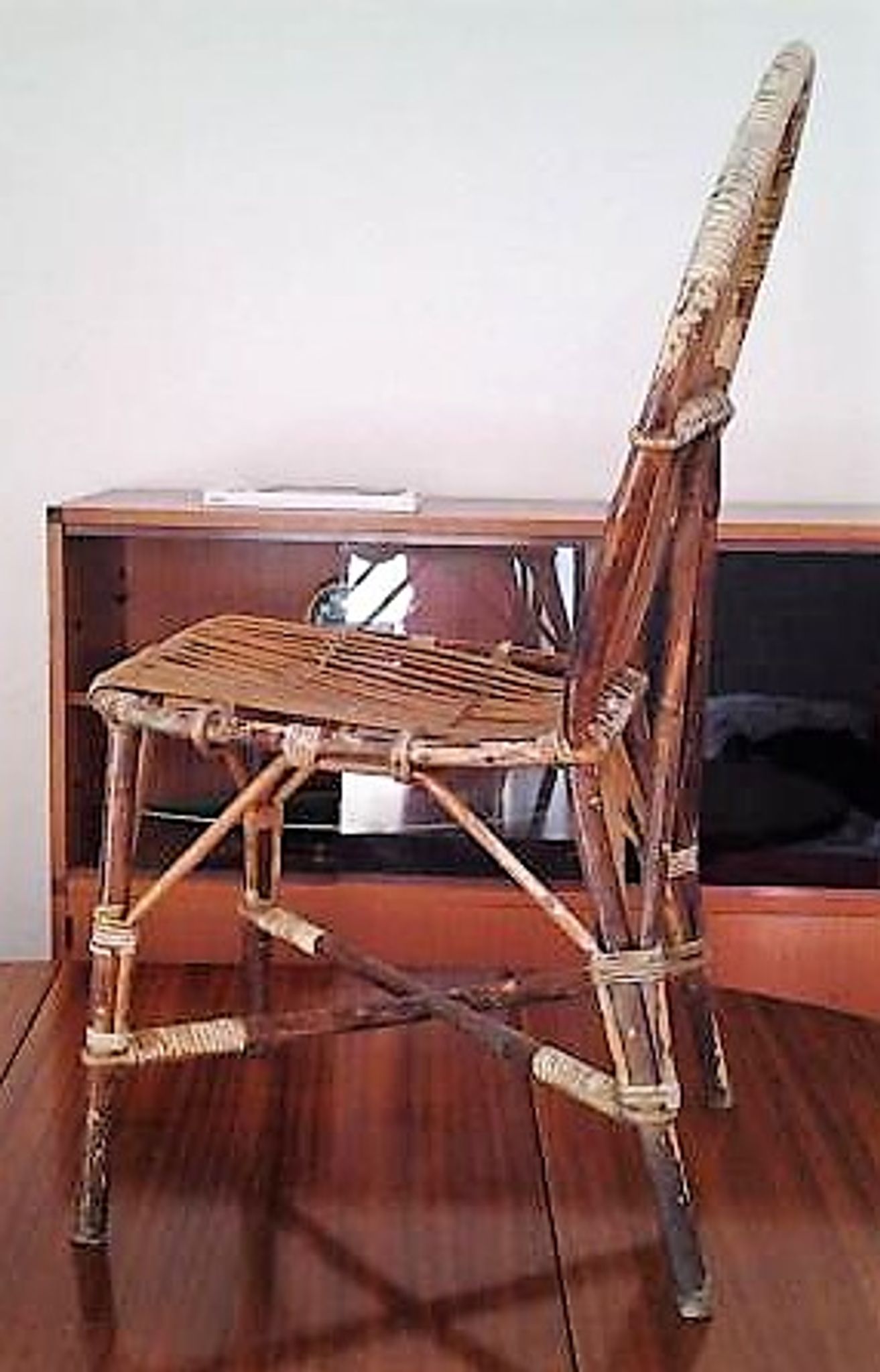 Chair in bamboo and rattan Audoux Minnet Golf Juan of the 1950s
