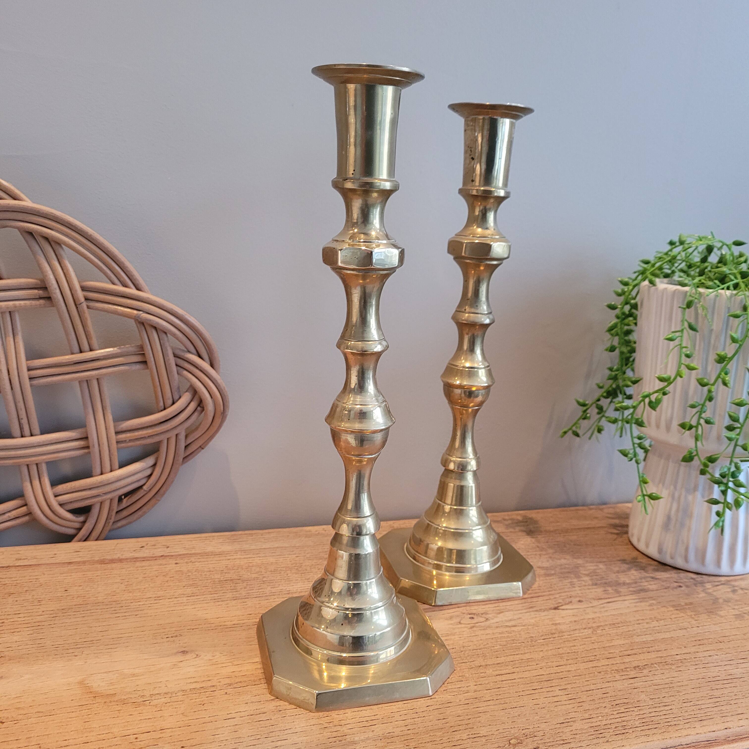 La Redoute x Selency pair of brass candle holders 17