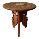 Tabouret marocain en bois sculpté