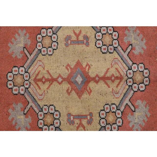 Vintage Turkish hand-knotted wool cotton red area rug 259x351