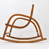 Curved wooden rocking chair for children Bauhaus Brockhage Andrä period, Germany, 1950s