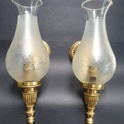 Pair of antique gold wall sconces