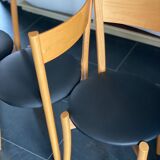 Set of 4 vintage pine dining chairs