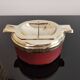 Cendrier années 1950 style Diplomate Flamidor gainé de cuir avec plateau laiton