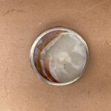 Ancien Cendrier Albâtre + Contour Laiton Accessoires Fumeur Vintage #B181