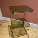 1970 side table with smoked mirror and metal