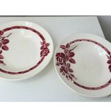 Antique KG Lunéville Roxanne flower soup plates