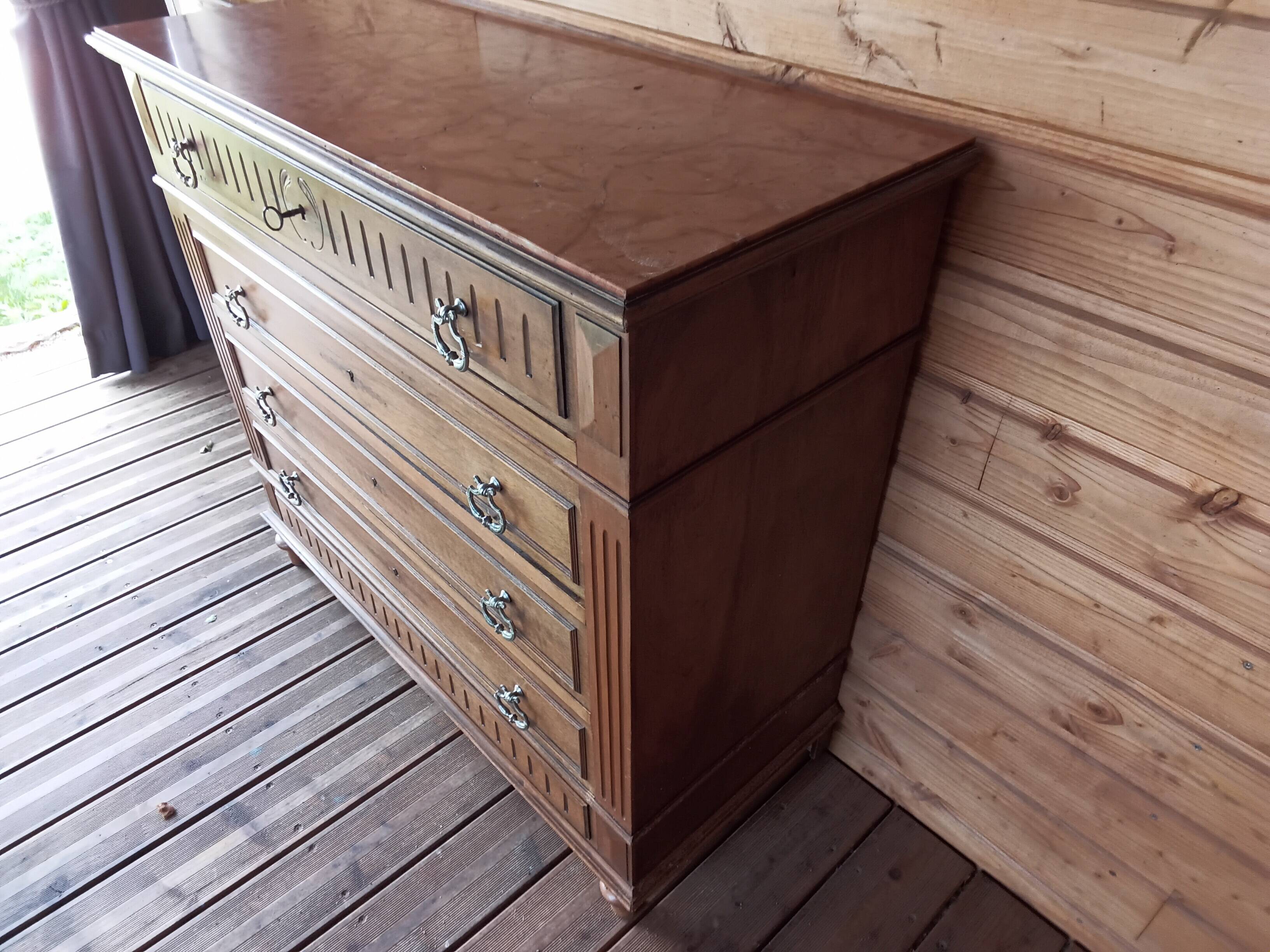 Antique chest of drawers with marble top