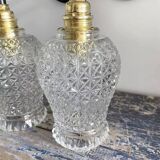 Pair of vintage chiseled glass sconces