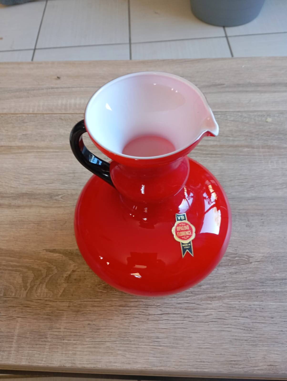 Opaline pitcher from Florence, 60s-70s, VB house.